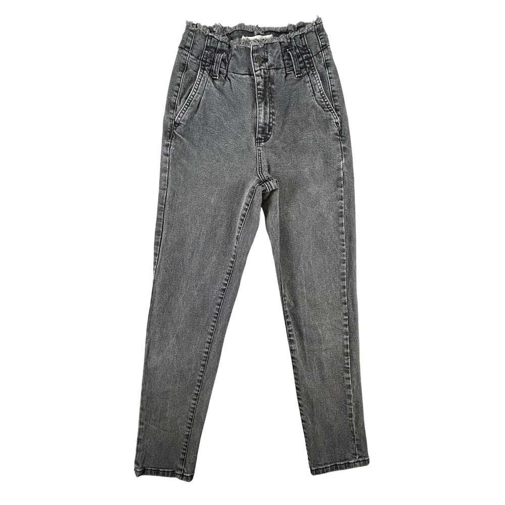 Garage Jeans Womens 0 Black High Rise Frayed Waist Skinny Stretch Denim Pants